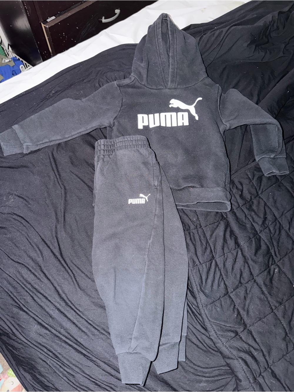 Puma Kids Black Hoodie and Joggers Set